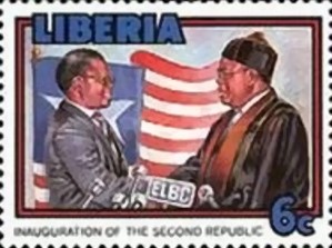 Liberia 1988 Inauguration of the Second Republic Stamp Liberia 1988 Inauguration of the Second Republic Stamp